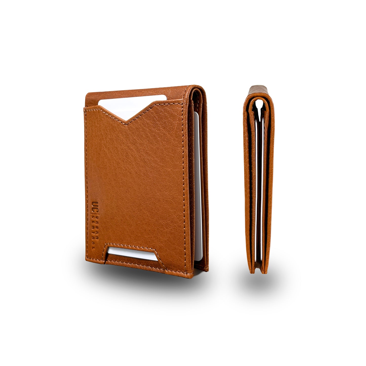 Mens Compact Slim Bifold Wallet RFID Blocking with Cash Compartment, A Minimalist Card Holder Wallet.(Rustic Amber)