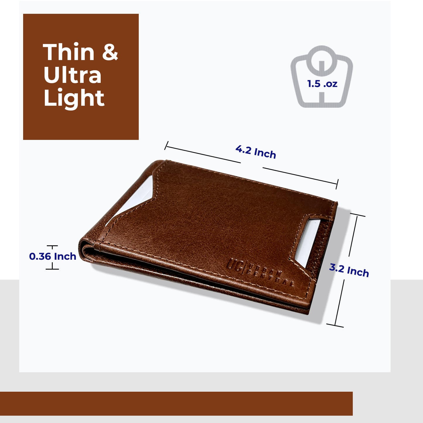 Mens Compact Slim Bifold Wallet RFID Blocking with Cash Compartment, A Minimalist Card Holder Wallet.(Dark Brown)