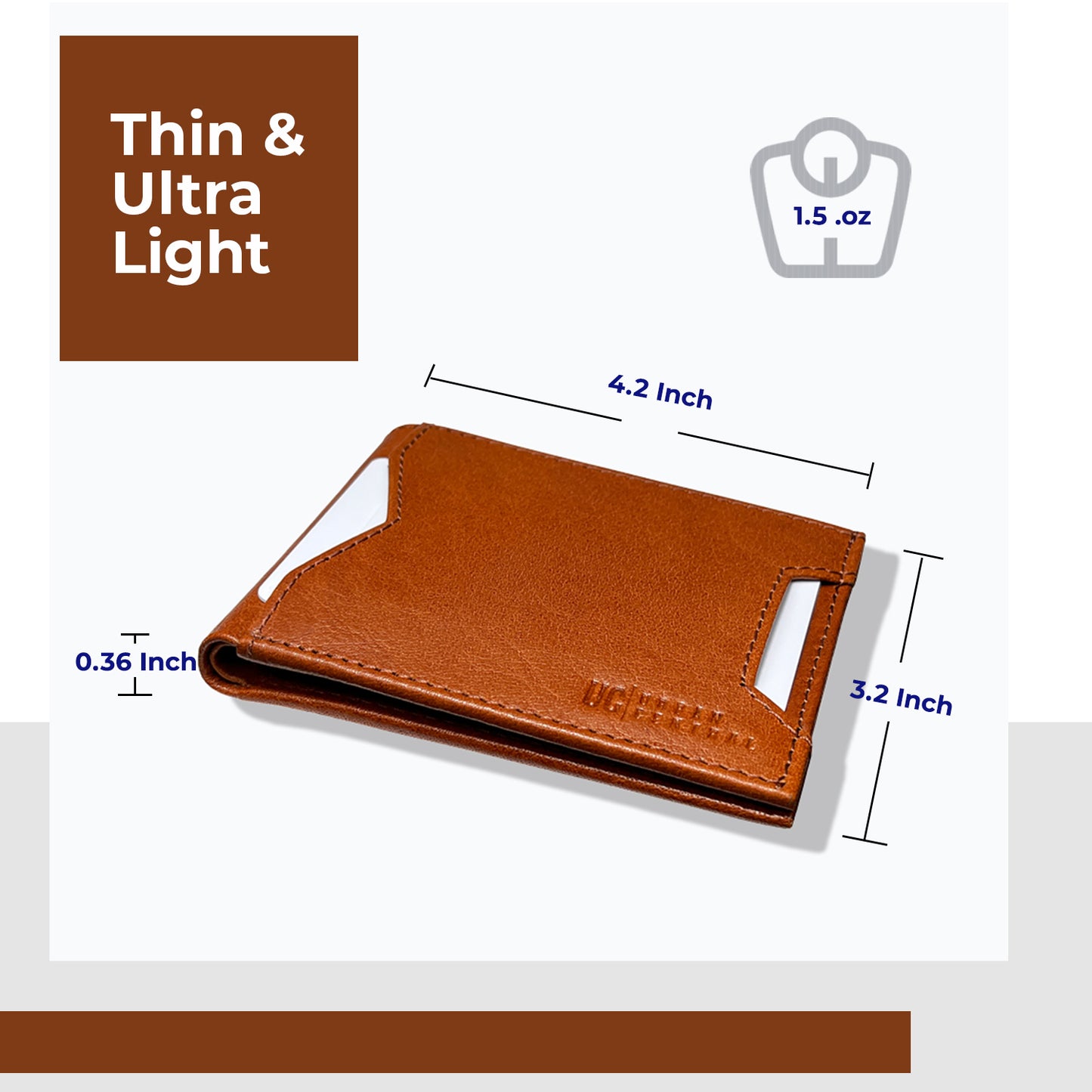 Mens Compact Slim Bifold Wallet RFID Blocking with Cash Compartment, A Minimalist Card Holder Wallet.(Deep Rust)