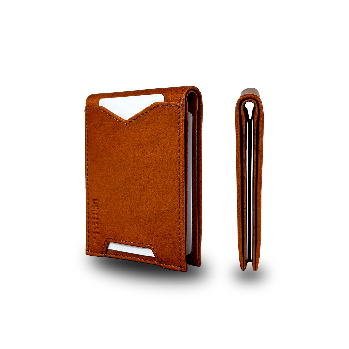 Mens Compact Slim Bifold Wallet RFID Blocking with Cash Compartment, A Minimalist Card Holder Wallet.(Deep Rust)